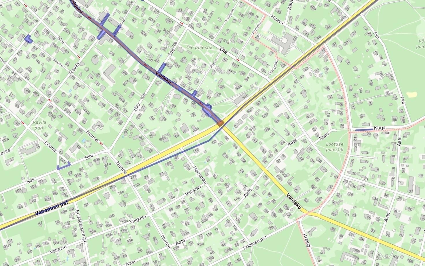 Liiklussulg Vabaduse puiesteel.