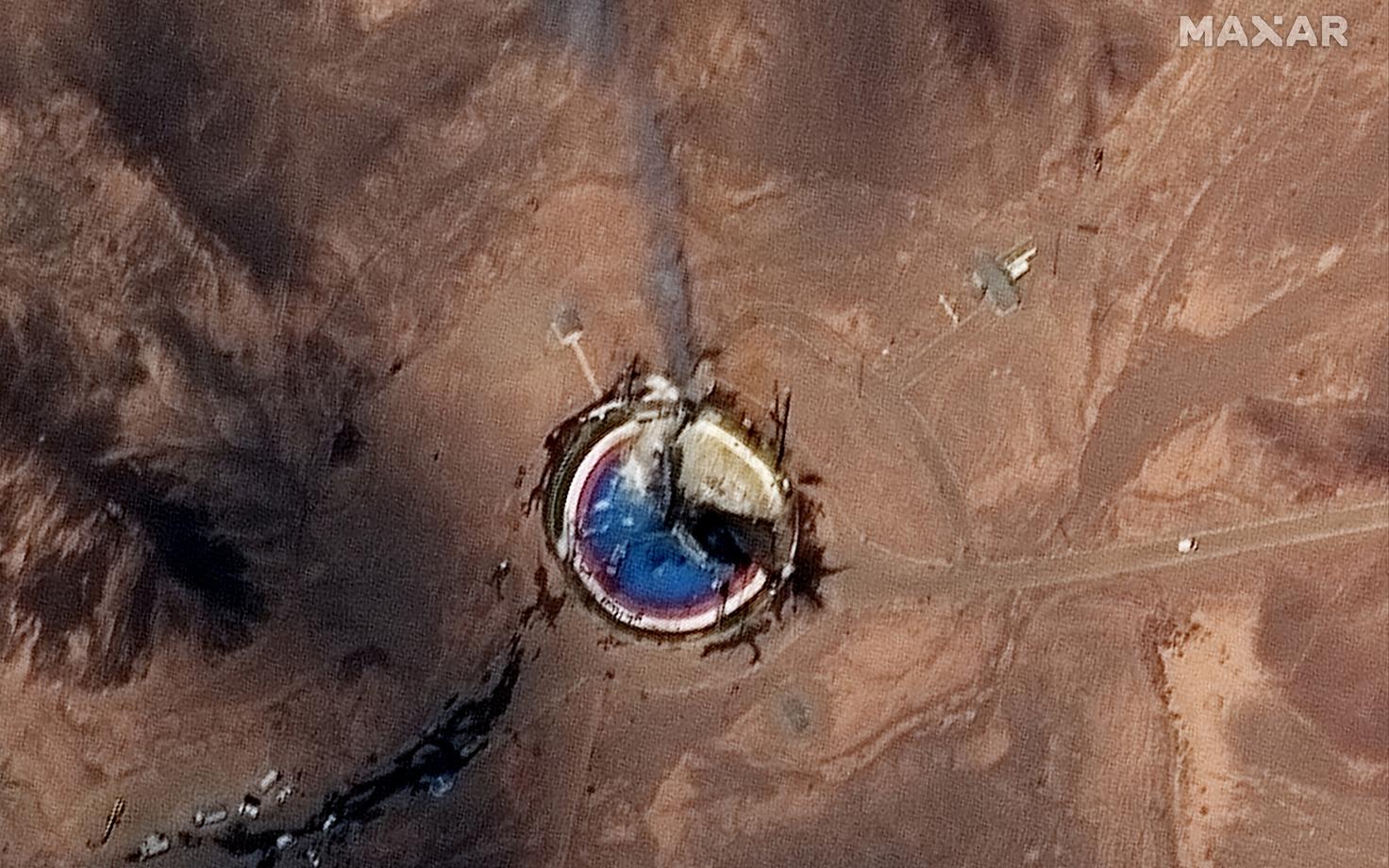 Satellidipilt ebaõnnestunud raketistardi platvormist Iraanis.