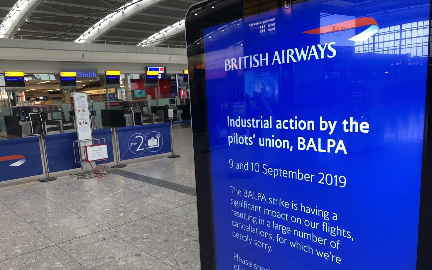 British Airwaysi streigi teavitus lennujaamas.