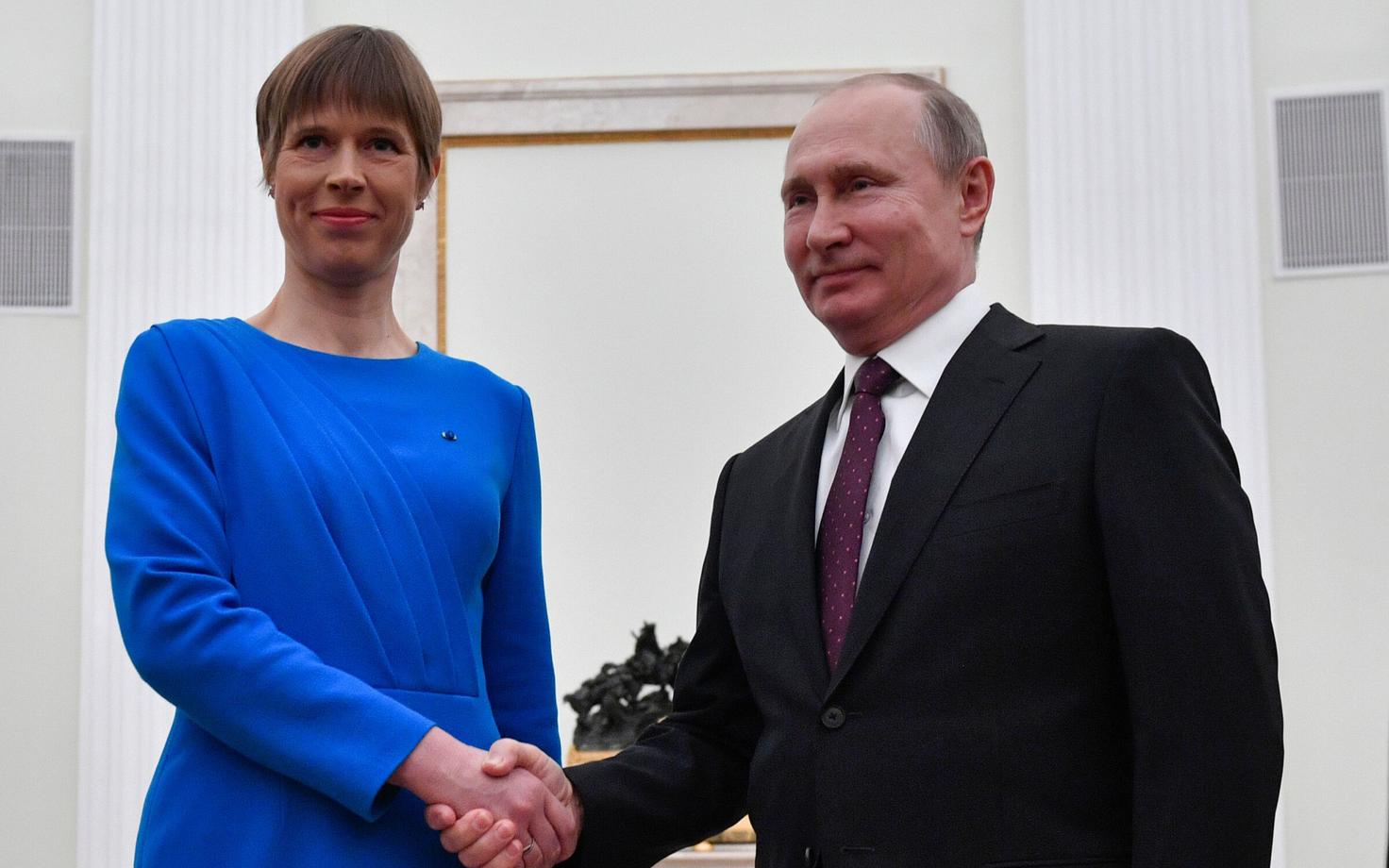Керсти Кальюлайд и Владимир Путин на встрече в Москве 18 апреля 2019 года.