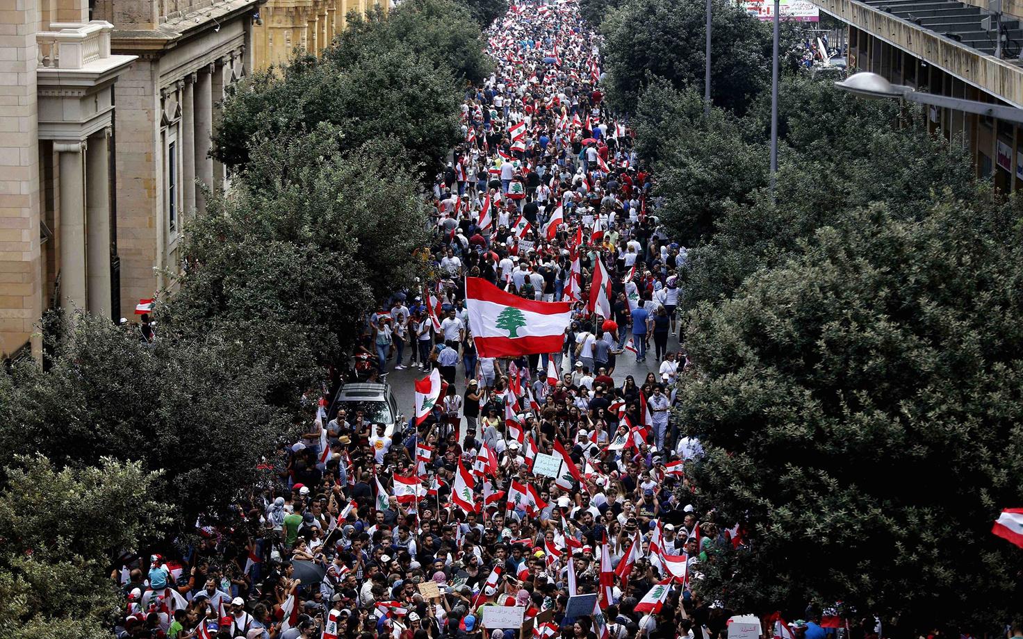 Meeleavaldajad Beirutis.