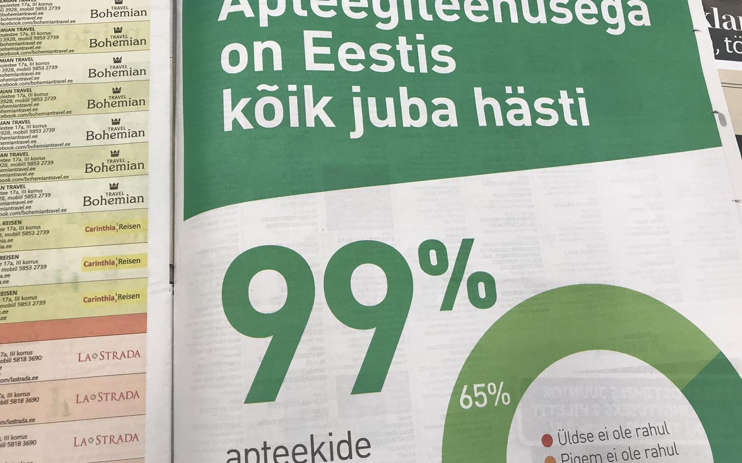 Apteekide Ühenduse ostetud reklaam Postimehes.