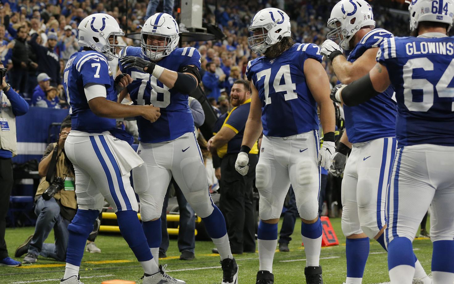 Indianapolis Colts võitu tähistamas.