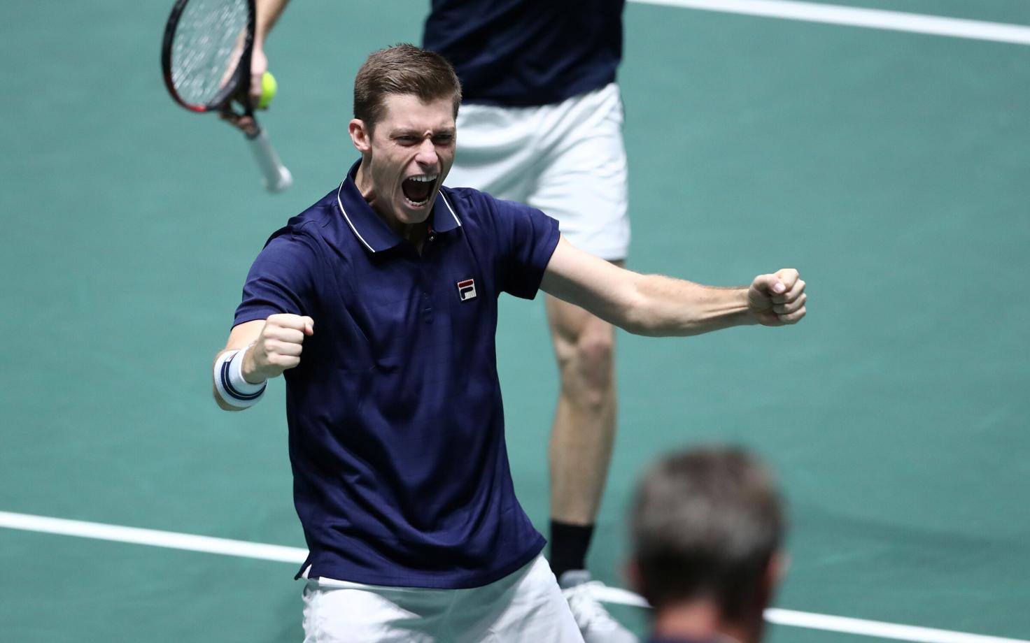 Neal Skupski tähistamas Suurbritannia võitu
