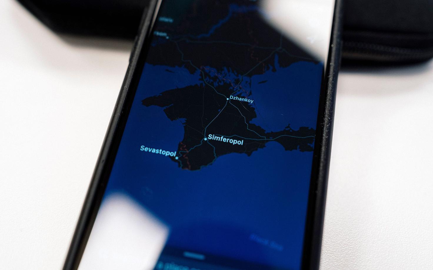 Krimmi poolsaar Moskvas kasutatud Apple'i kaardirakenduses.