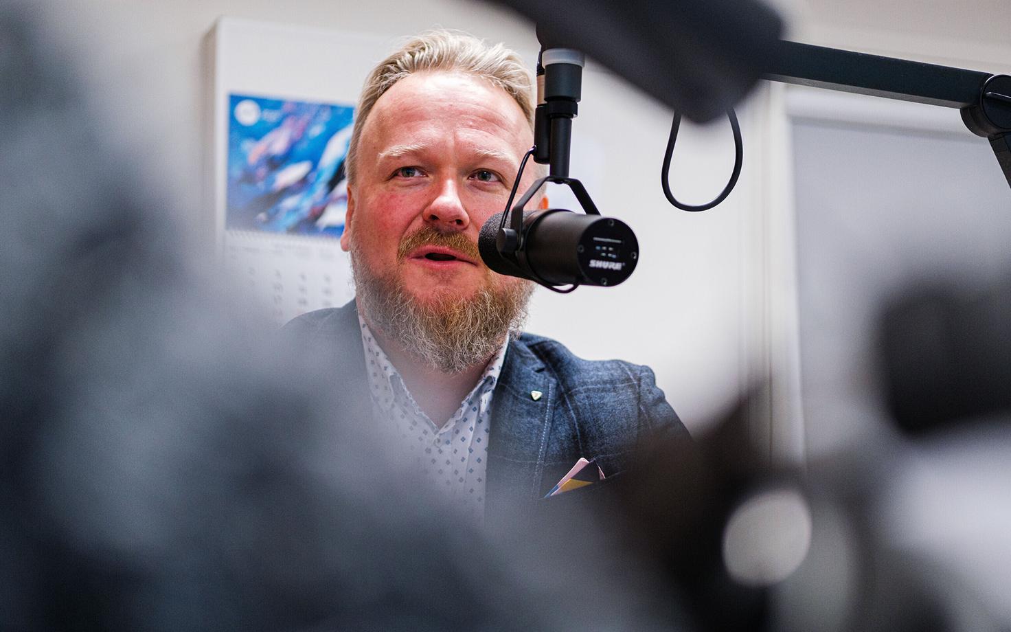 Andrus Raudsalu Vikerraadio stuudios.