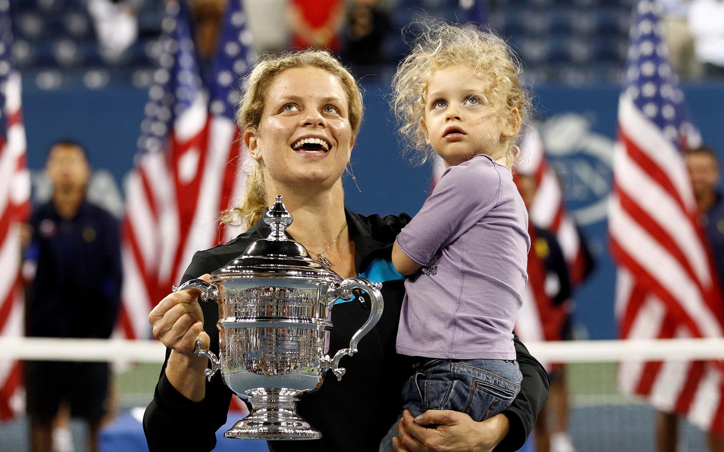 Kim Clijsters tütrega pärast US Openi võitmist 2010. aastal