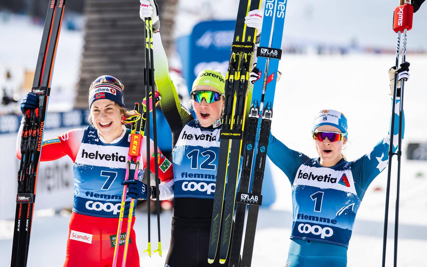 Astrid Uhrenholdt Jacobsen, Anamarija Lampic ja Jessica Diggins