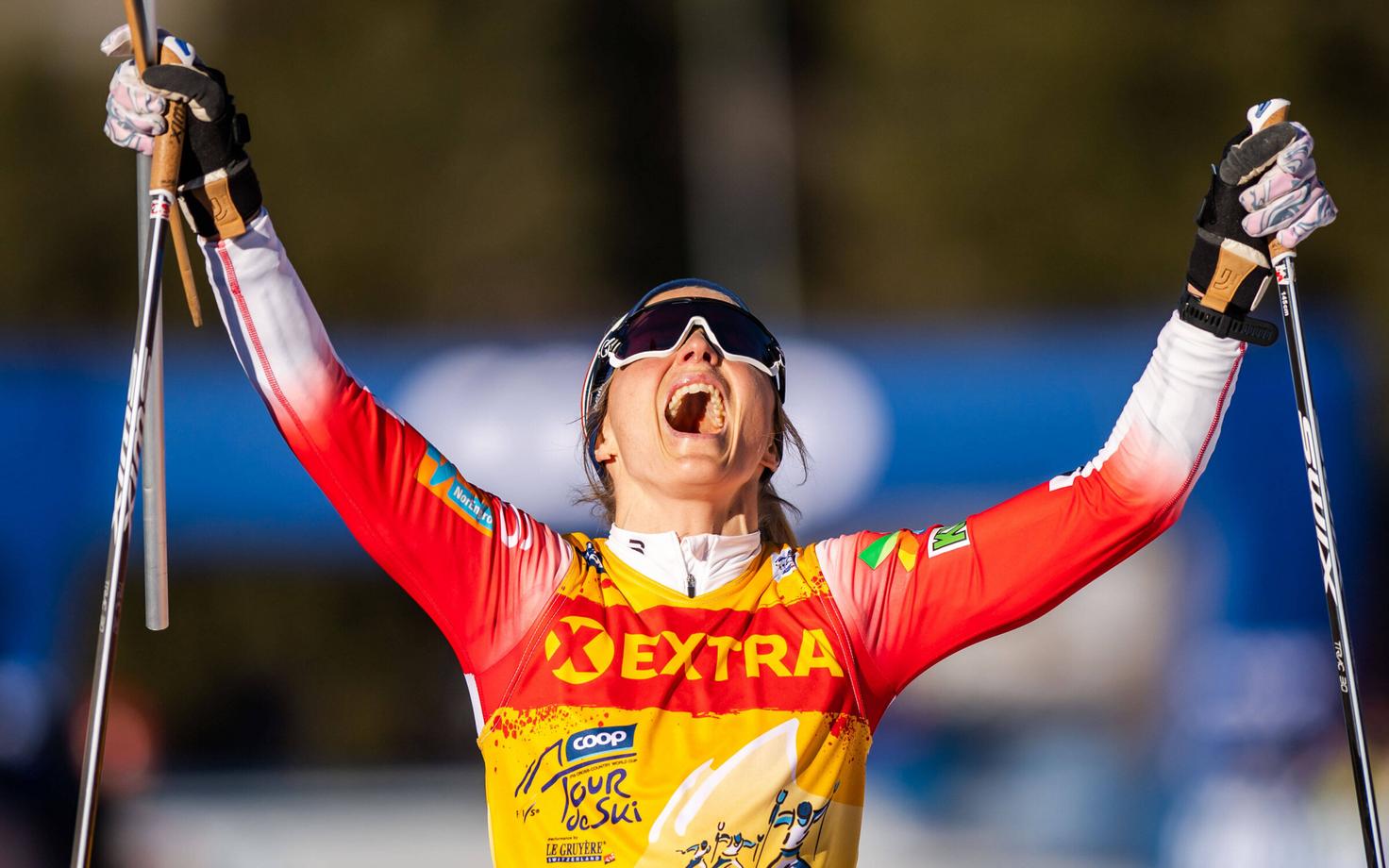 Therese Johaug Tour de Ski viimase etapi finišis.