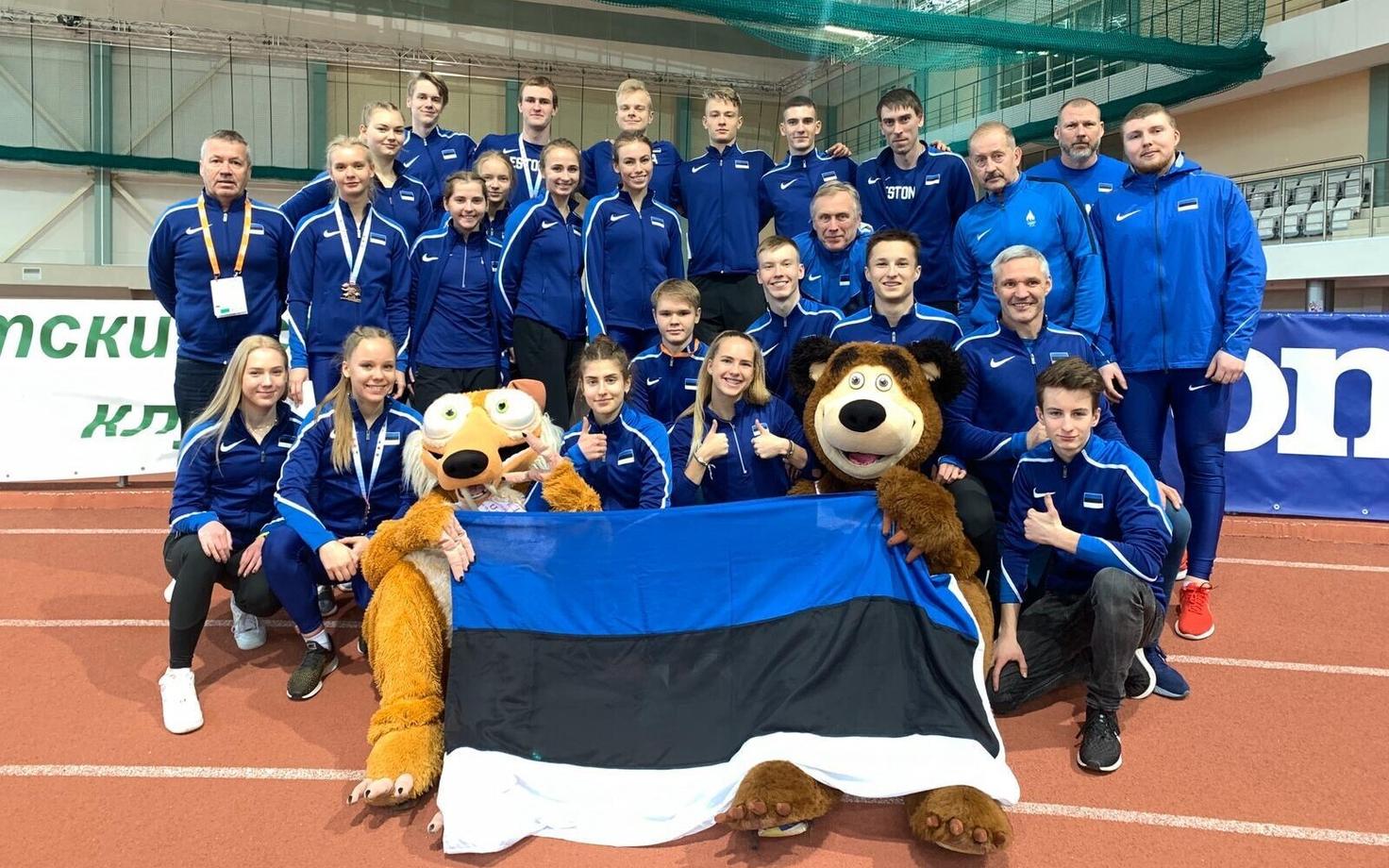 Eesti U-20 kergejõustikukoondis Minskis.