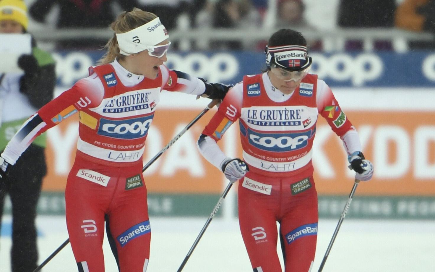 Therese Johaug saatis rajale Heidi Wengi