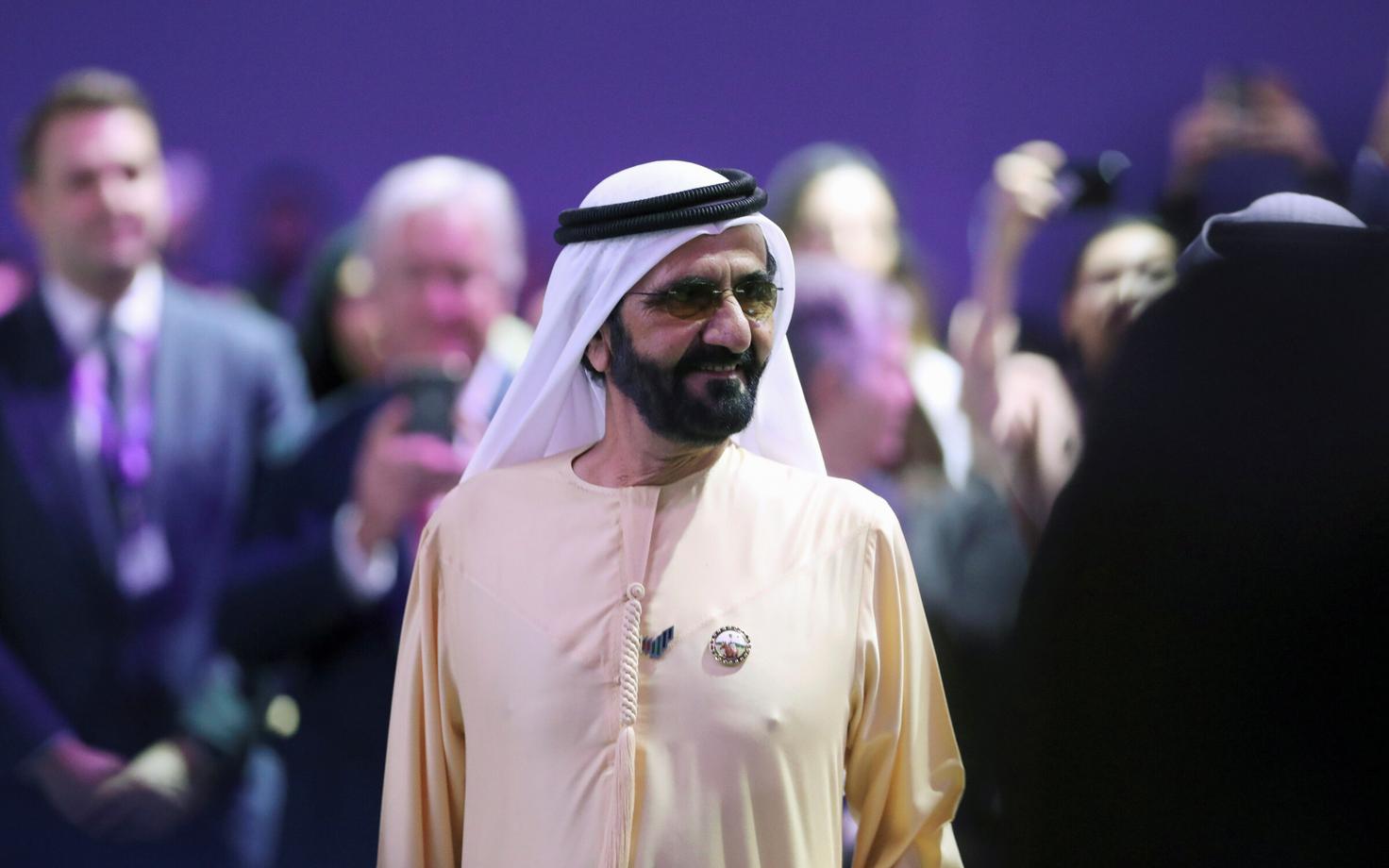 Araabia Ühendemiraatide peaminister ja Dubai valitseja Mohammed bin Rashid Al-Maktoum rahvusvahelisel naistefoorumil 2020. aasta 16. veebruaril.