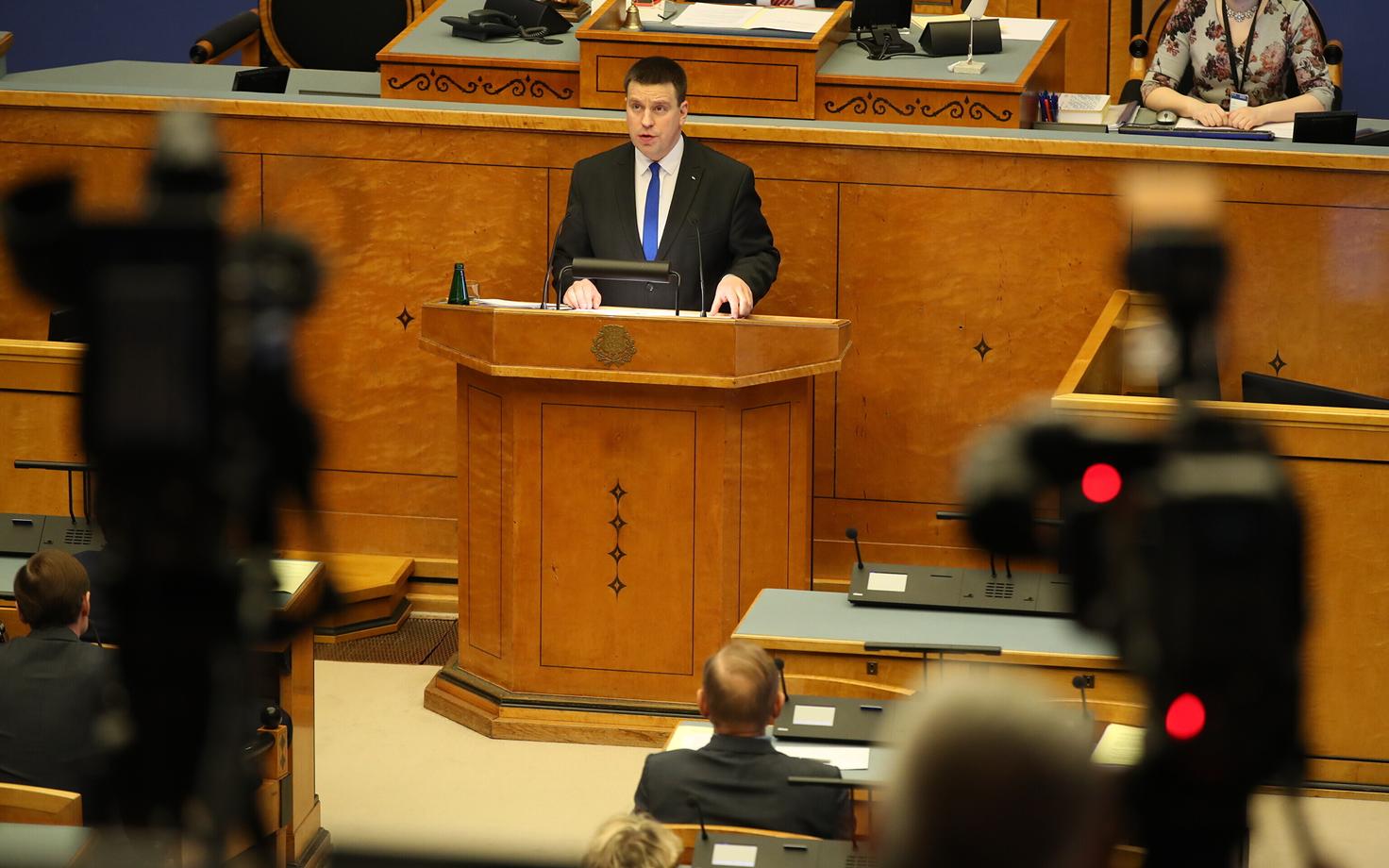 Peaminister Jüri Ratas riigikogus