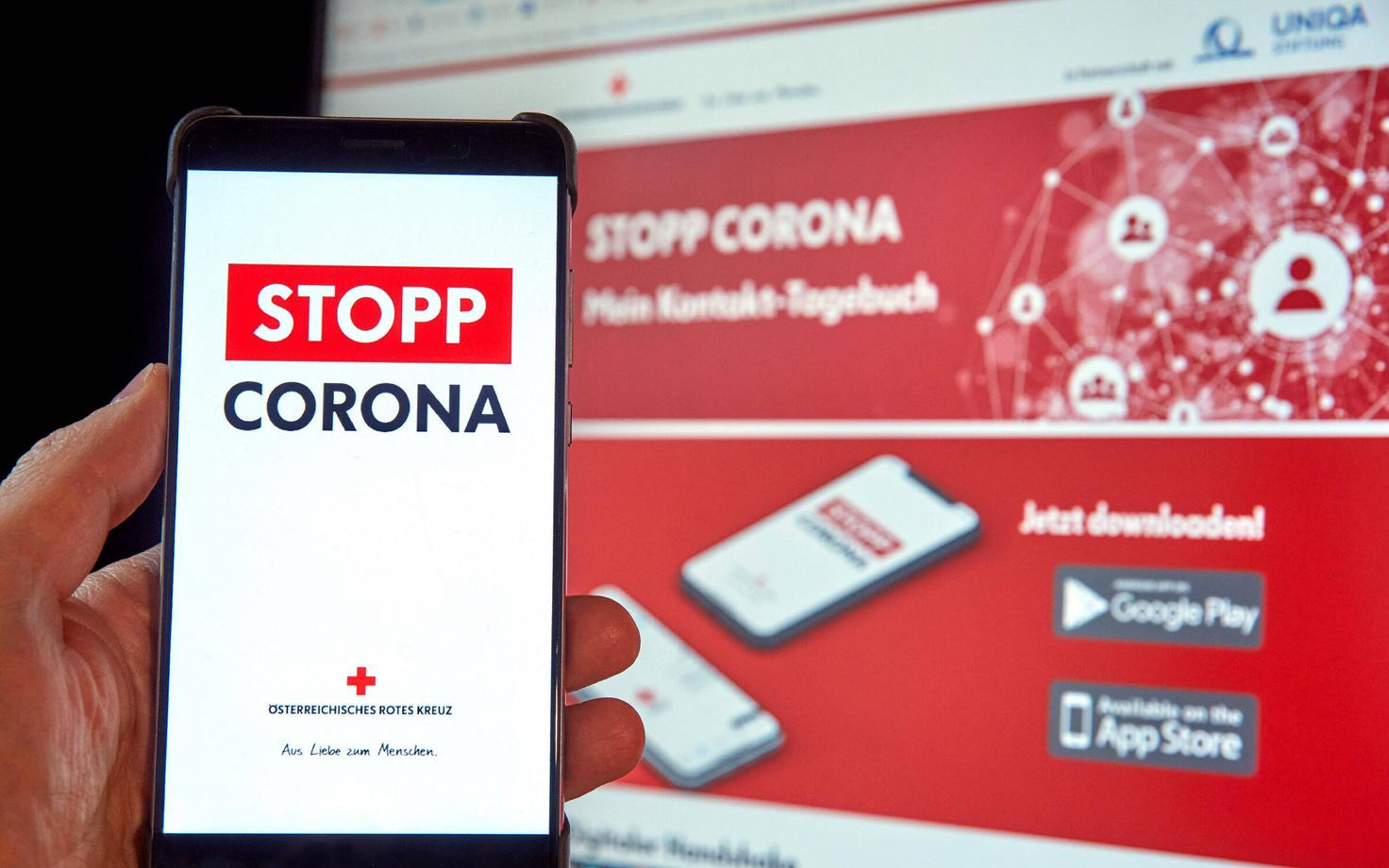 Austria Punase Risti loodud koroonaäpp.