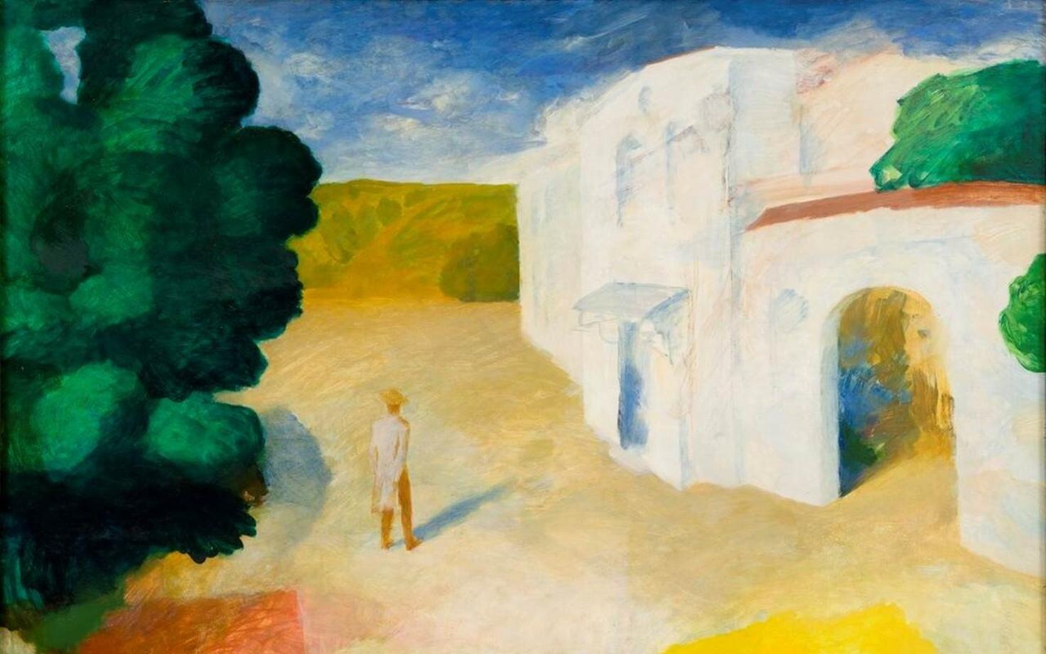 Olev Subbi. Valge maja. 1972. Tempera, õli, puitkiudplaat.