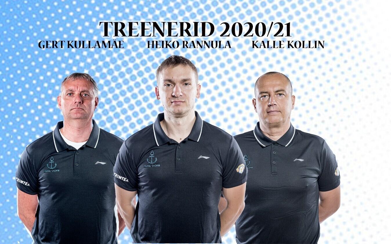 Pärnu Sadama treenerikolmik Gert Kullamäe (vasakult), Heiko Rannula ja Kalle Kollin.