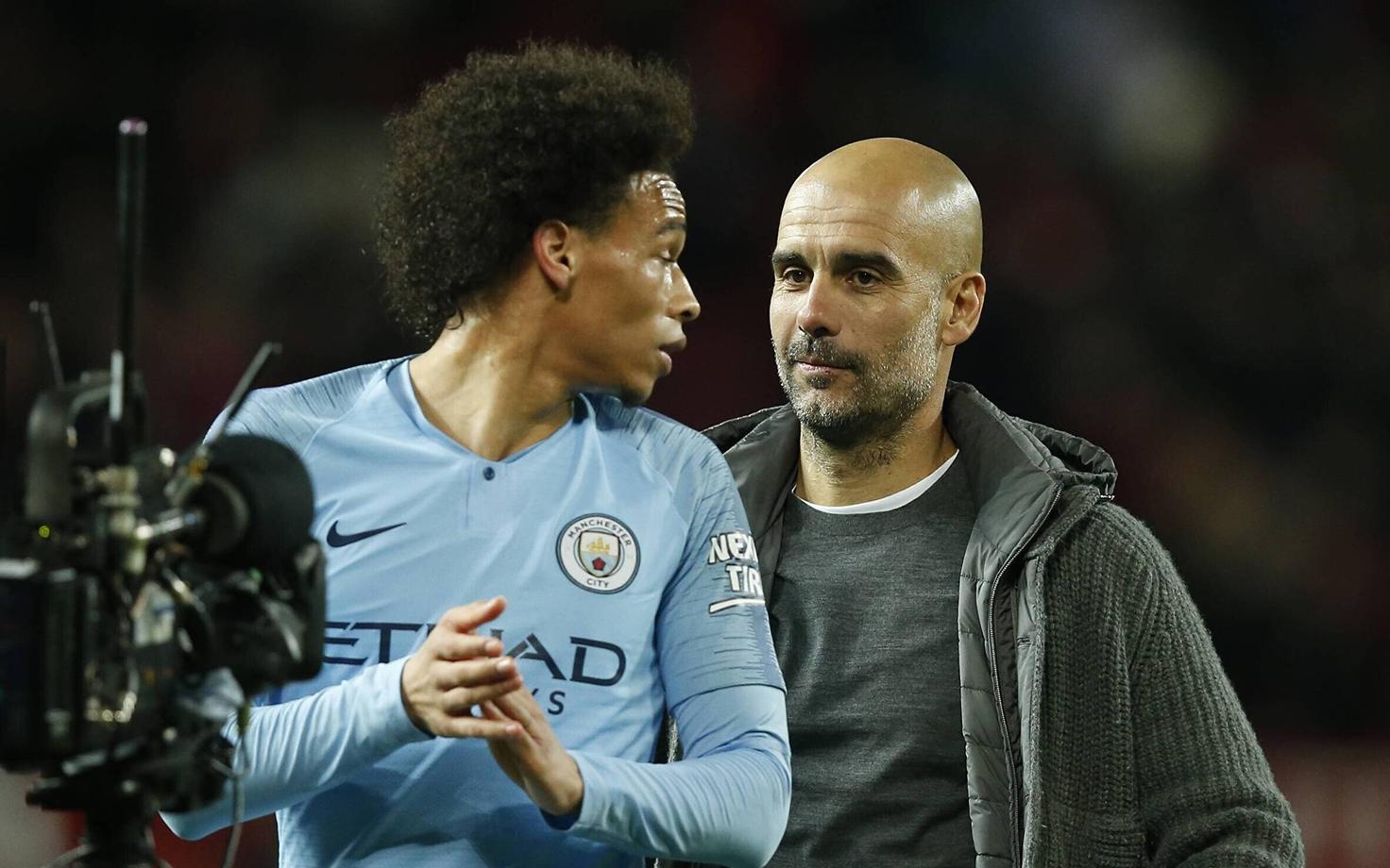 Leroy Sane ja Pep Guardiola