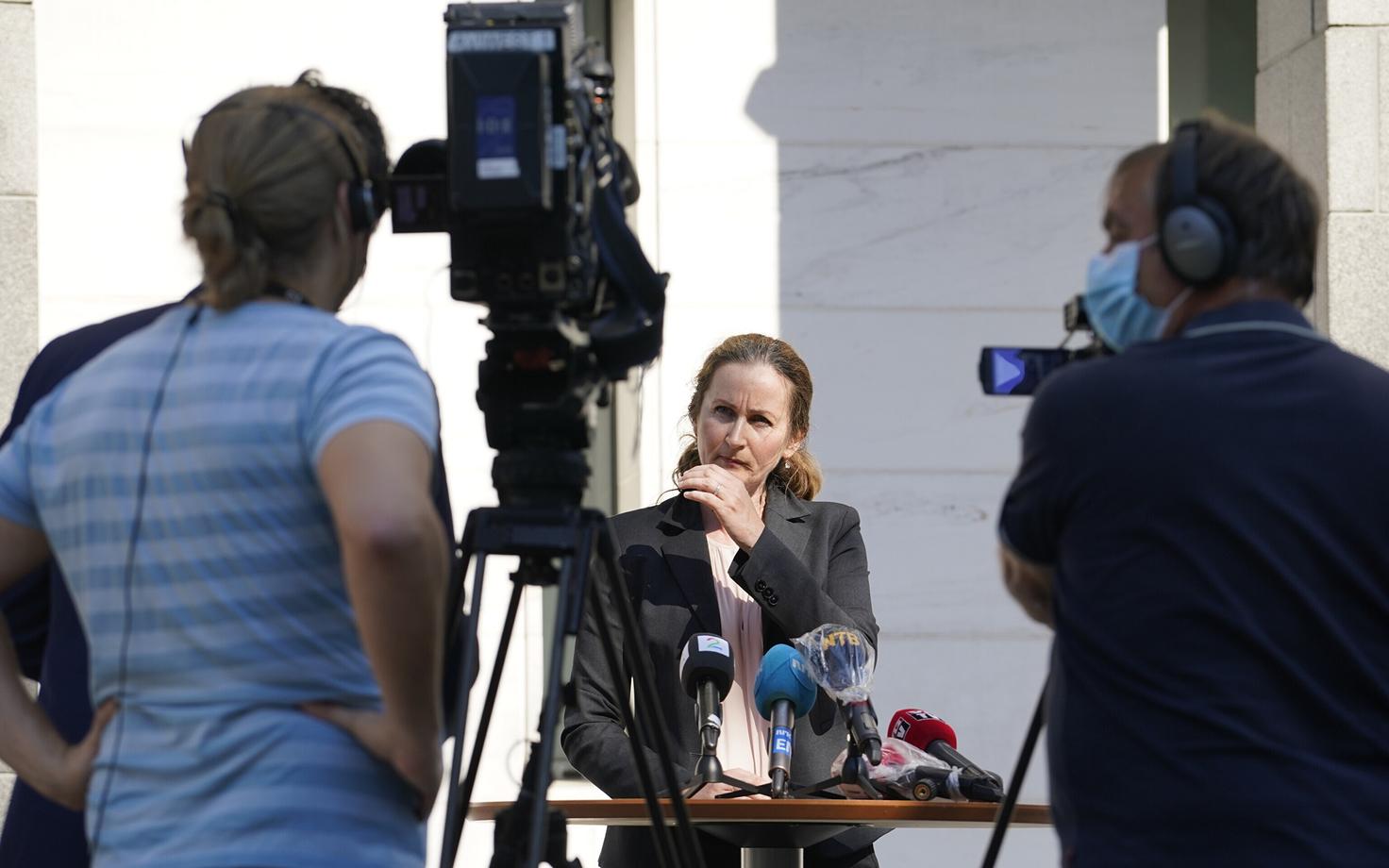Norra politsei jurist Line Nygaard valgustamas meediat vahistatud Vene spiooni juhtumist.