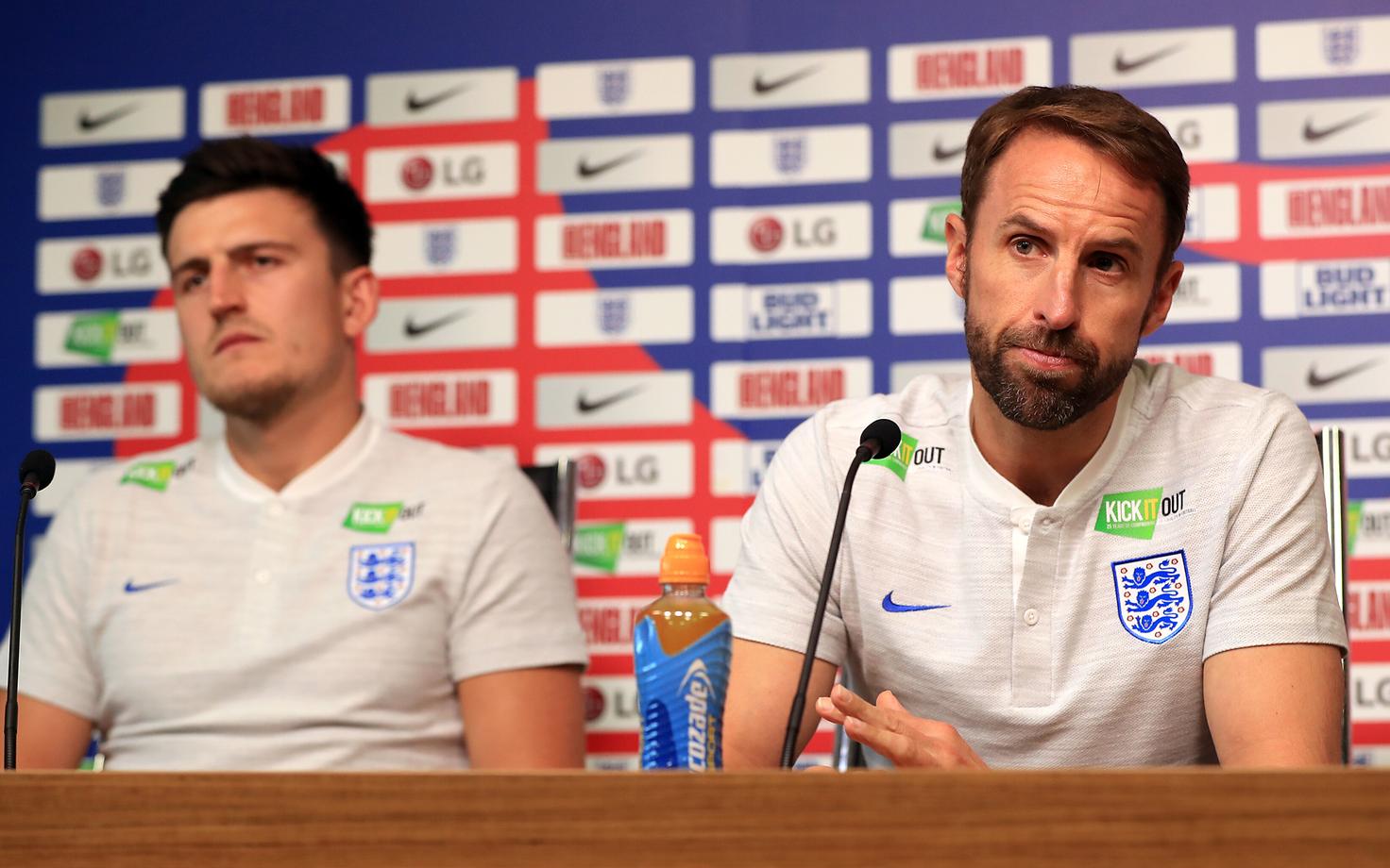 Harry Maguire ja Gareth Southgate 2018. aastal