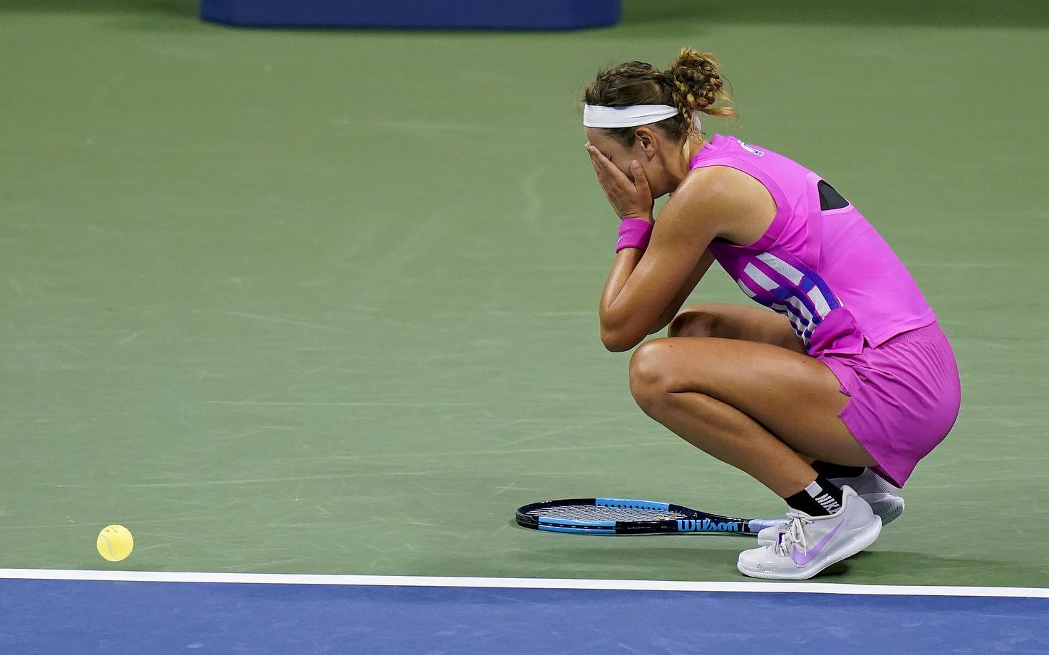 Viktoria Azarenka pärast Serena Williamsi alistamist.