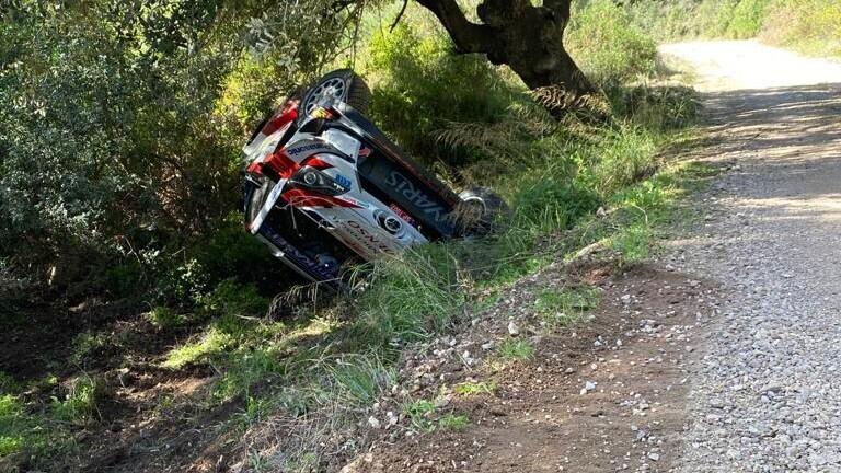 Kalle Rovanperä avarii Sardiinia MM-ralli testikatsel