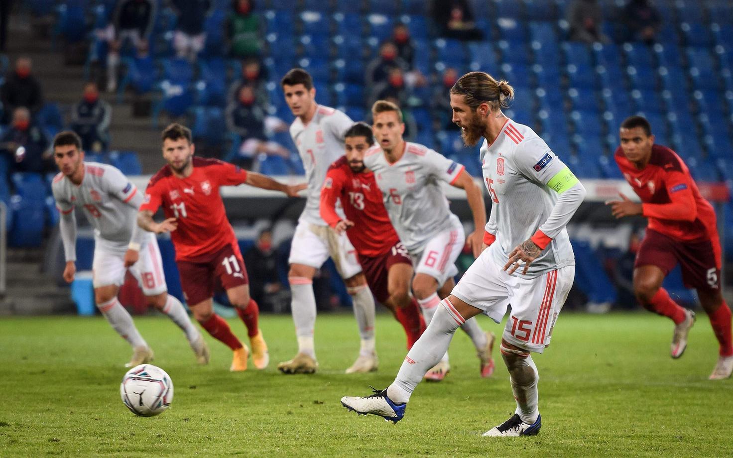 Sergio Ramos jättis Rahvuste liiga mängus Šveitsi vastu realiseerimata kaks penaltit