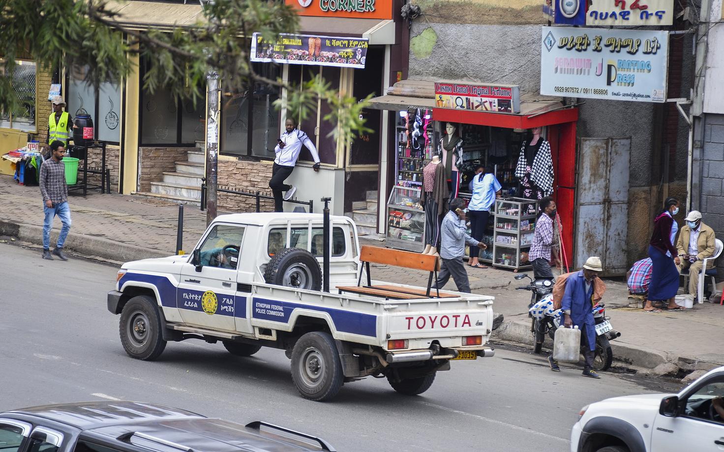 Politseipatrull Etioopia pealinnas Addis Ababas.