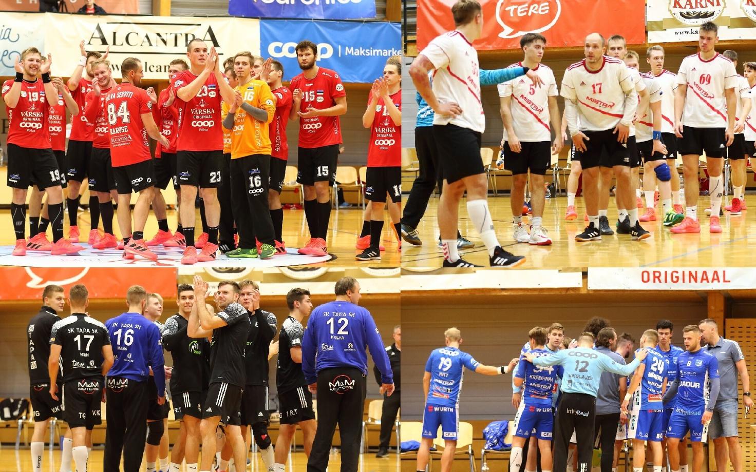 Eesti karikavõistluste poolfinalistid – Põlva Serviti, Raasiku/Mistra, SK Tapa/N.R. Energy ja HC Kehra/Horizon Pulp&Paper.