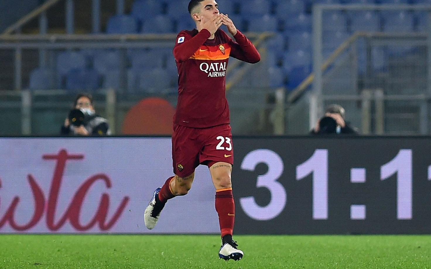 Gianluca Mancini väravat tähistamas