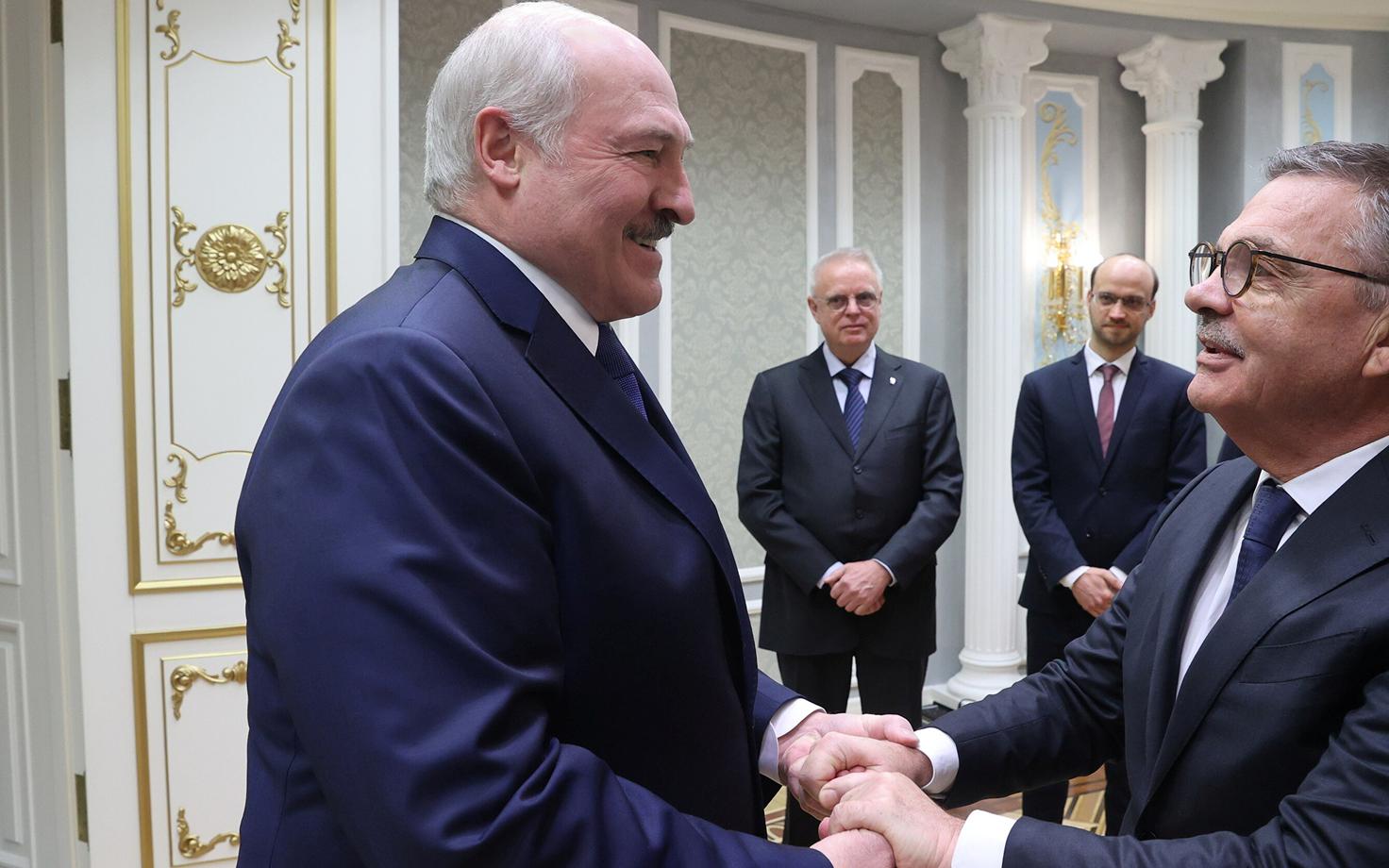 Aleksandr Lukašenko ja Rene Fasel