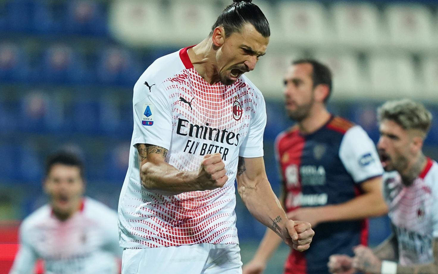 Zlatan Ibrahimovic mängus Cagliari Calcio vastu