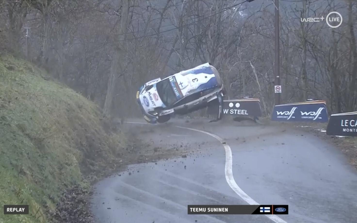 Teemu Sunineni avarii Monte Carlo rallil