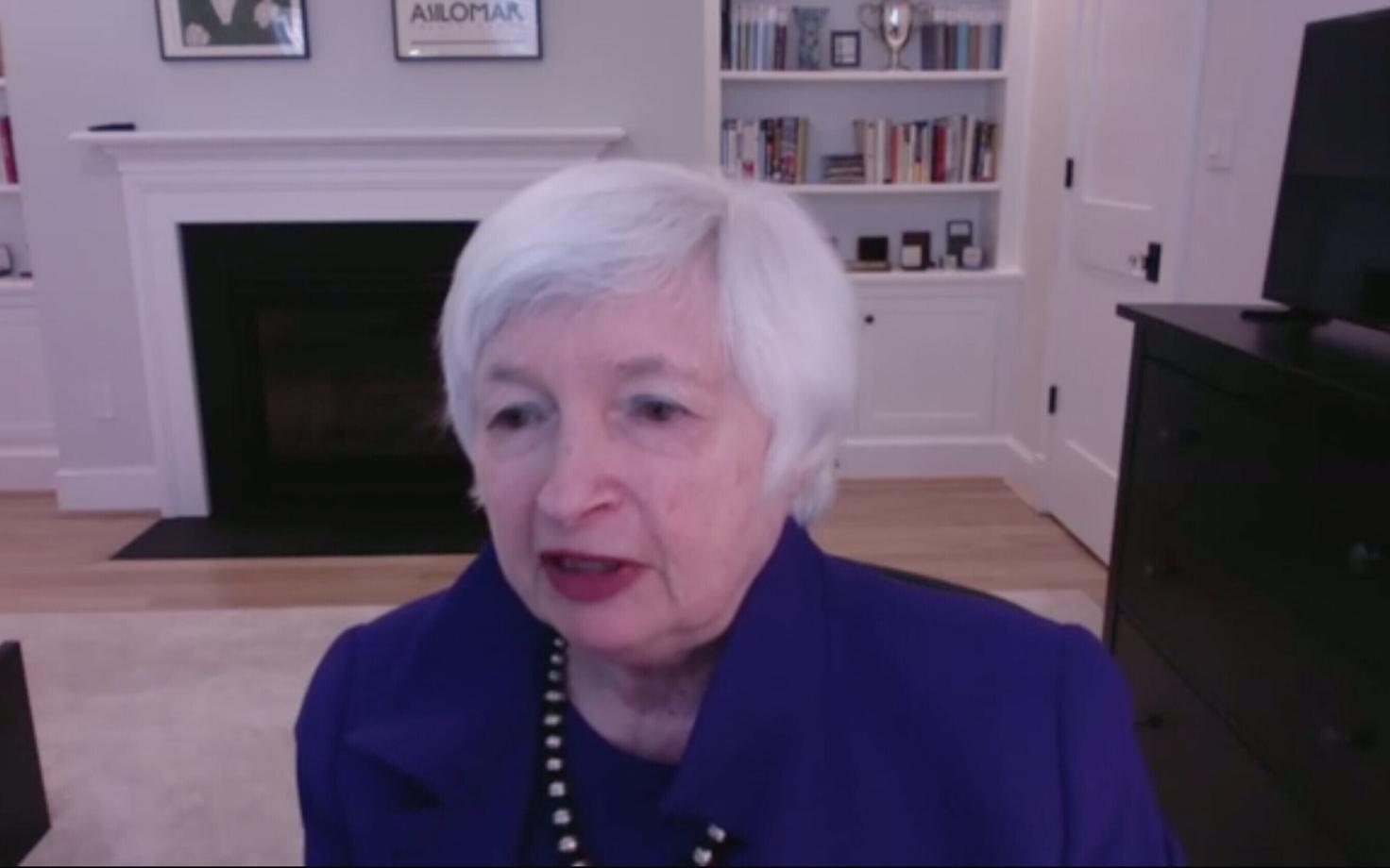 Yellen osales senati kuulamisel distantsilt.