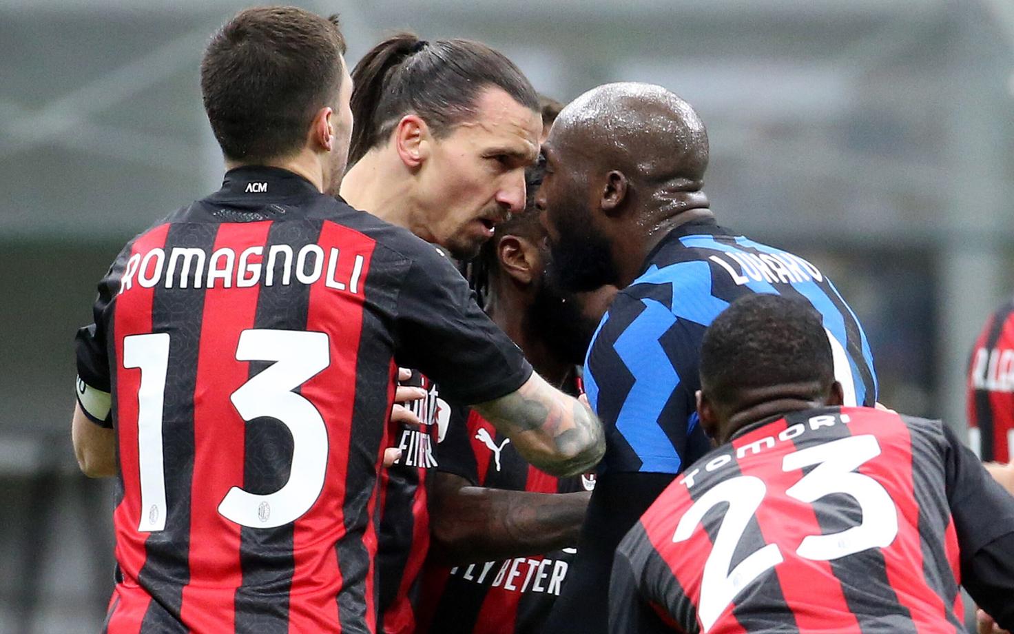 Zlatan Ibrahimovic ja Romelu Lukaku läksid Milano derbis omavahel sõnelema