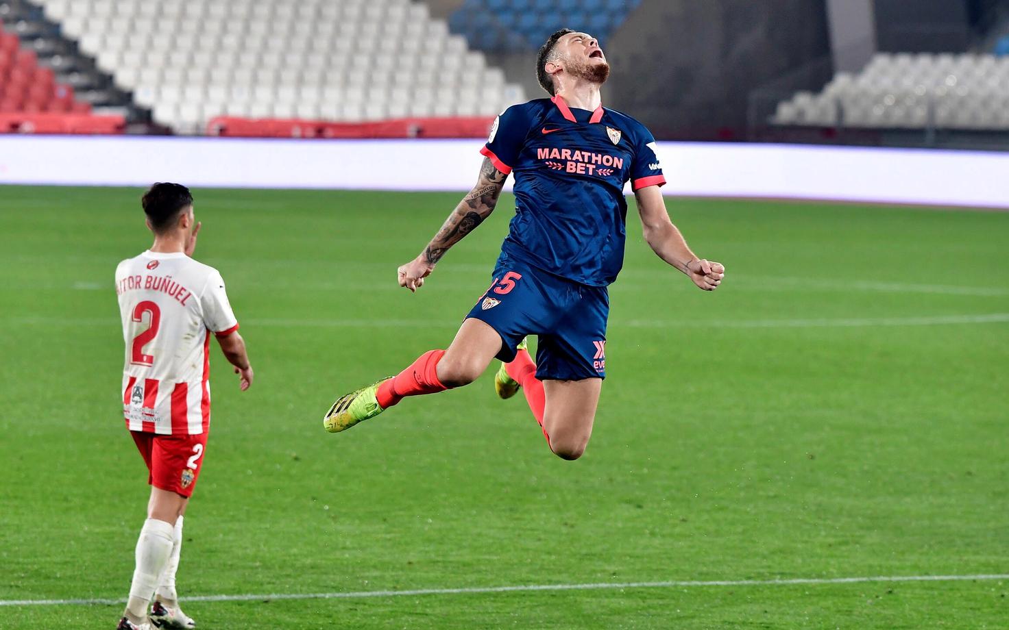 Lucas Ocampos tähistamas Sevilla võiduväravat