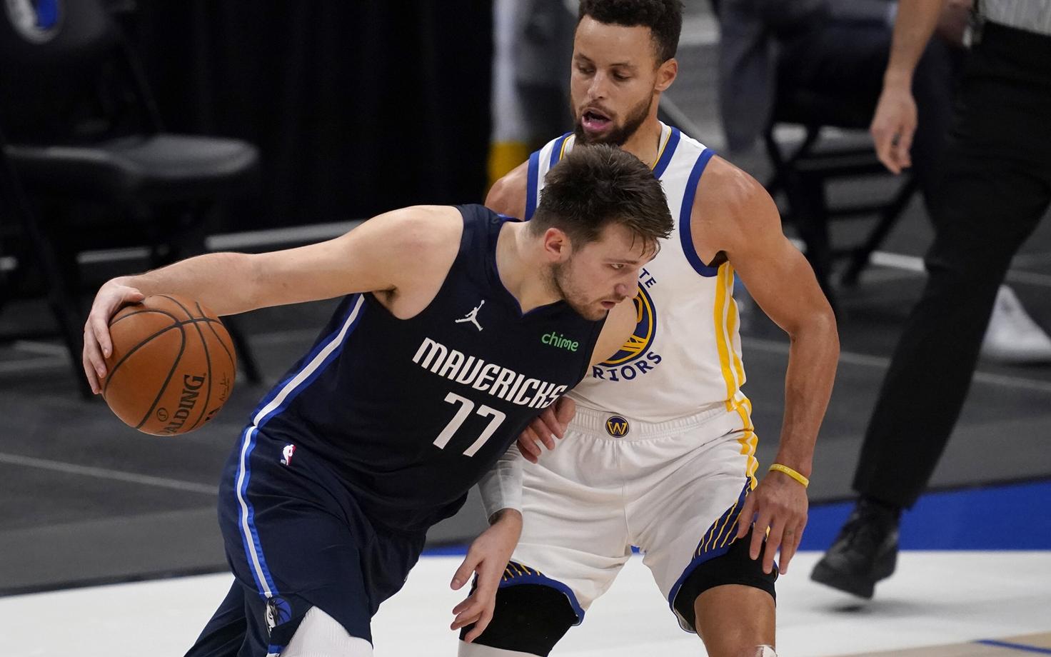 Luka Doncic ja Stephen Curry