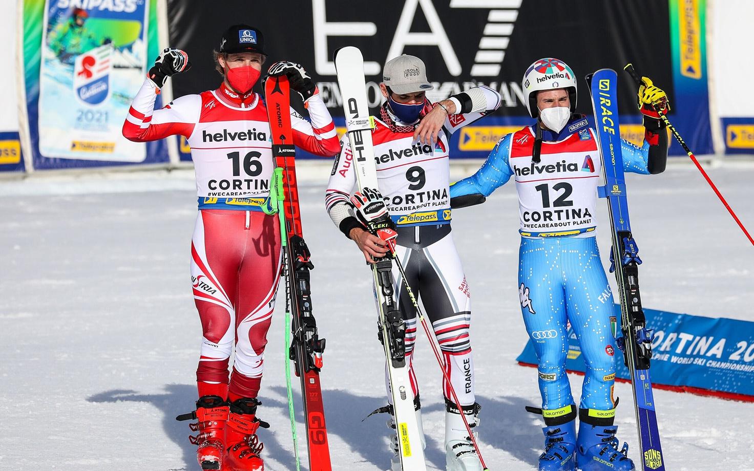 Mathieu Faivre, Luca de Aliprandini ja Marco Schwartz