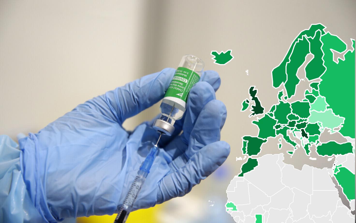 Vaatamata tõrgetele vaktsiinitarnetes on suutnud mitmed Euroopa riigid vaktsineerida vähemalt korra enam kui kümme protsenti oma elanikest.