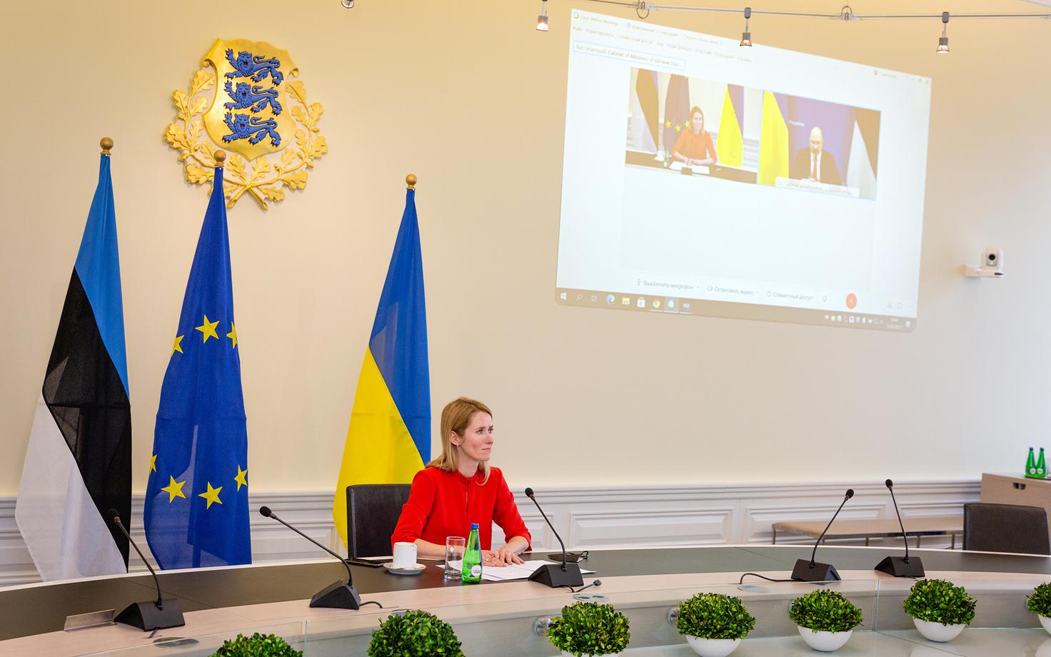 В марте премьер-министры Эстонии и Украины встречались по видеомосту.