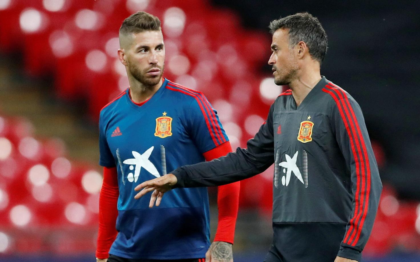 Sergio Ramos ja Luis Enrique