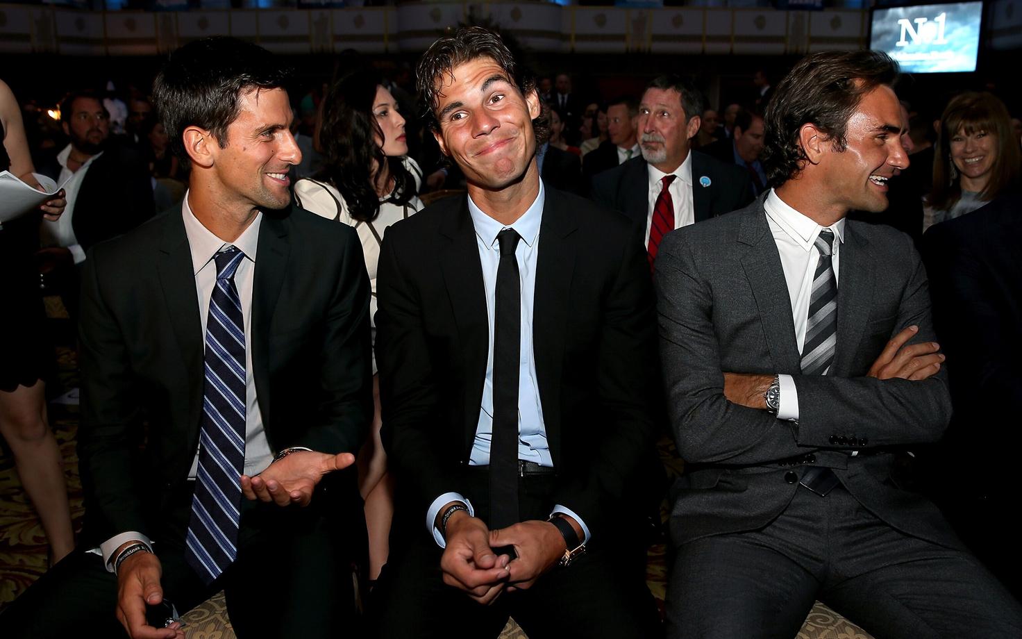 Suur kolmik (vasakult) 2013. aastal: Novak Djokovic, Rafael Nadal, Roger Federer