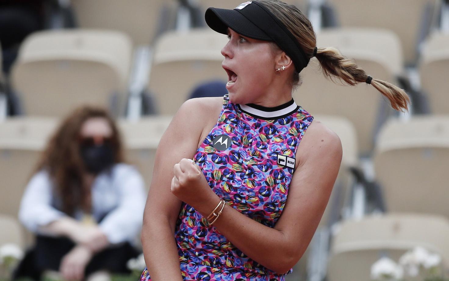 Sofia Kenin rõõmustamas.