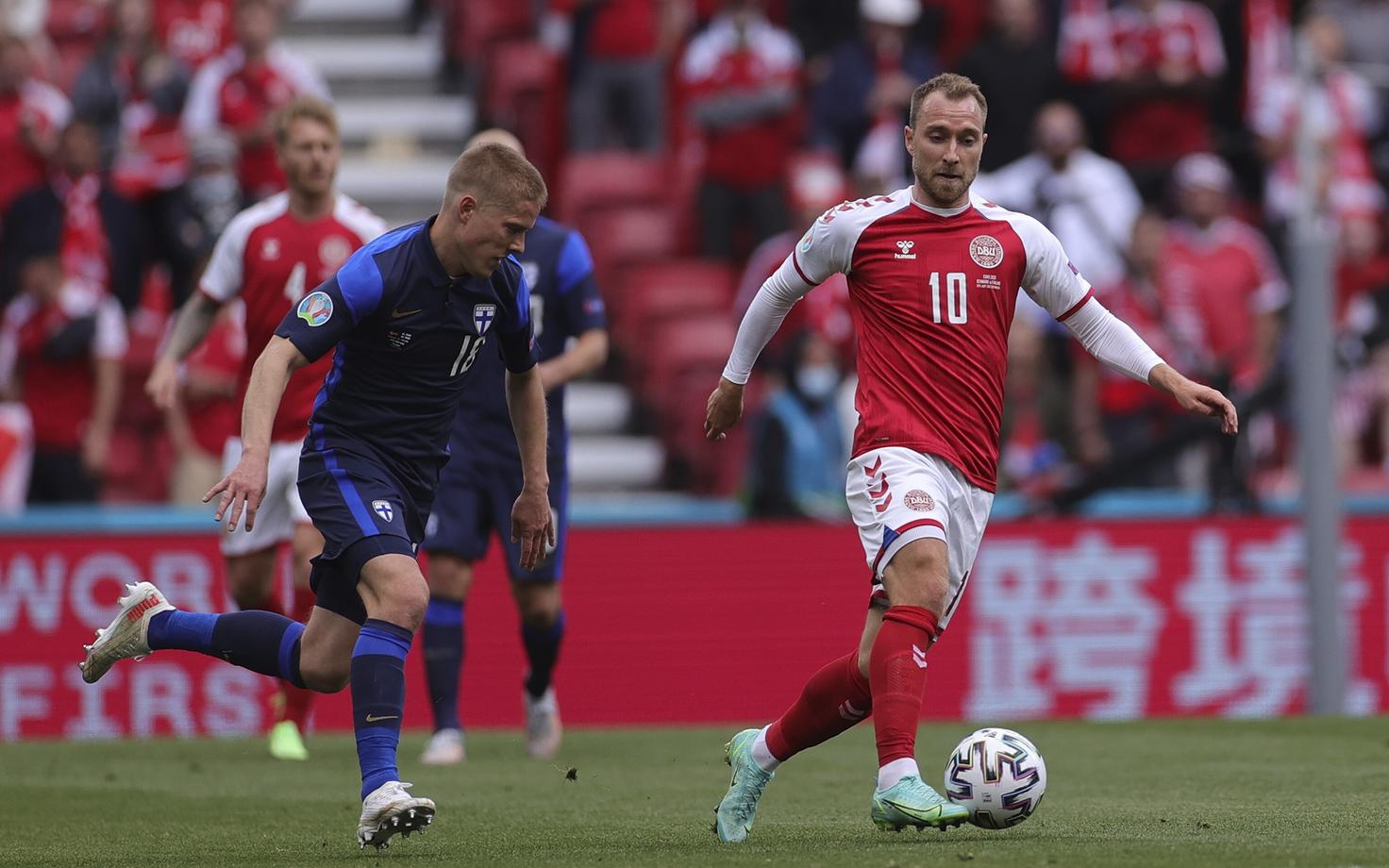 Christian Eriksen mängus Soome vastu