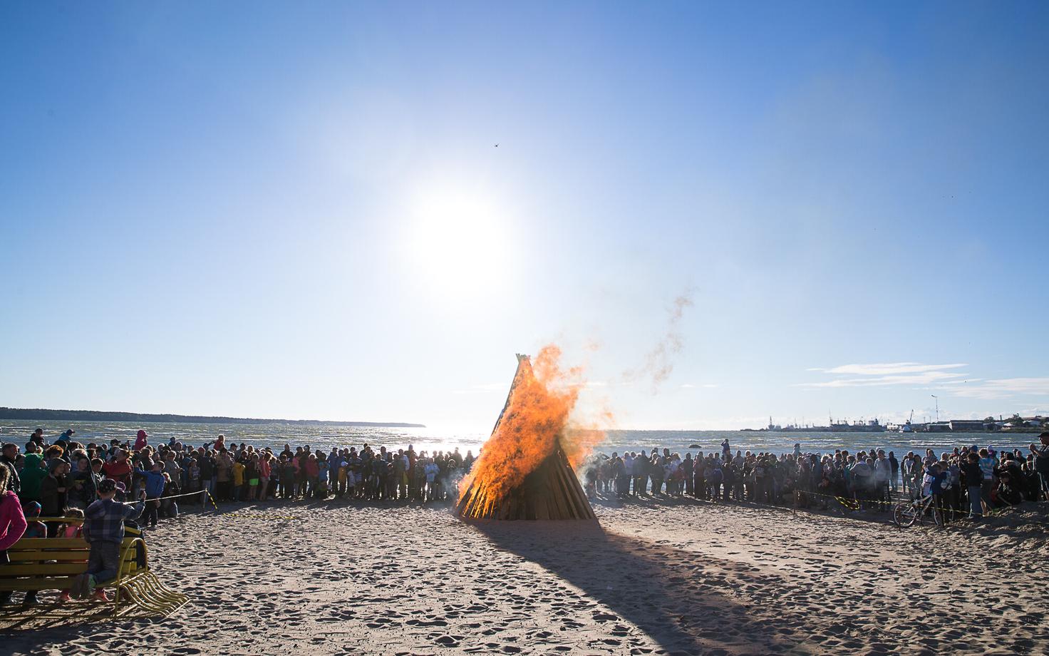 Midsummer bonfire on a beach in Estonia. Photo is illustrative.