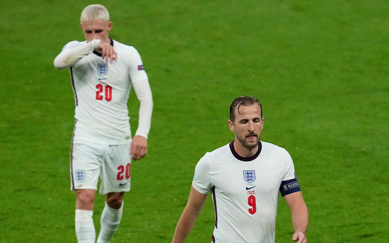 Inglismaa on kahe mänguga löönud vaid ühe värava ning Harry Kane (paremal) on jätkuvalt kuival