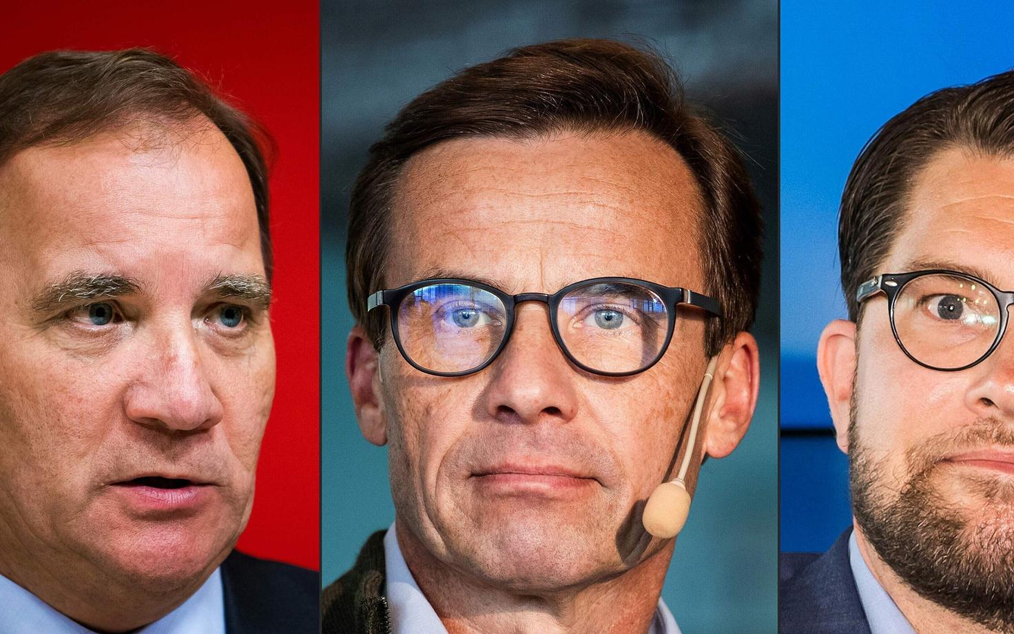 Rootsi kolme suurima partei liidrid (vasakult): Stefan Löfven, Ulf Kristersson ja Jimmie Aakesson.