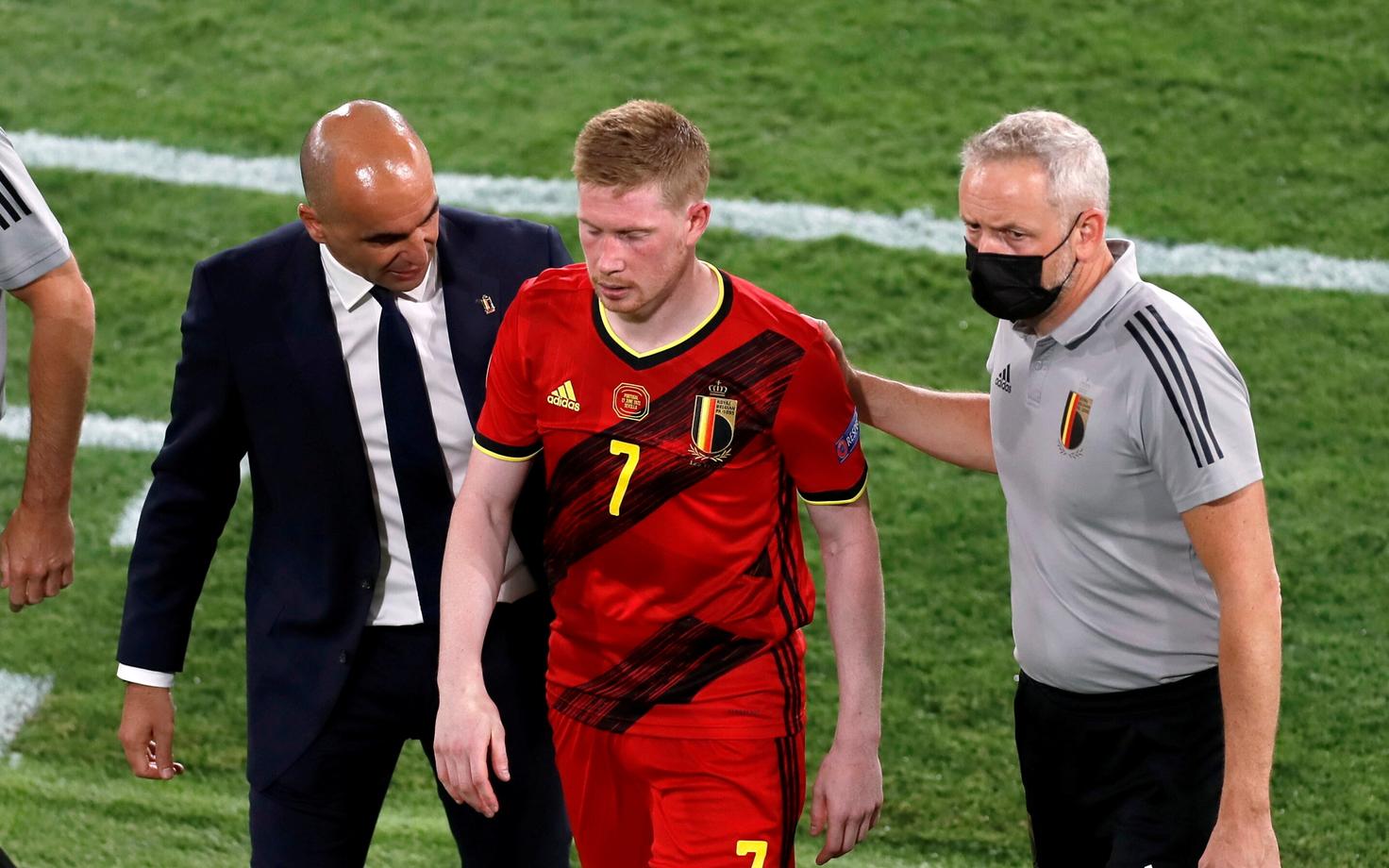 Kevin De Bruyne vahetati kaheksandikfinaalis vigastuse tõttu 48. minutil välja.