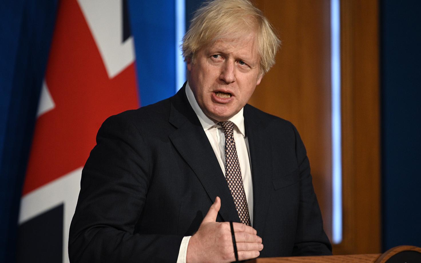 Suurbritannia peaminister Boris Johnson teatamas koroonapiirangute lõpetamisest.