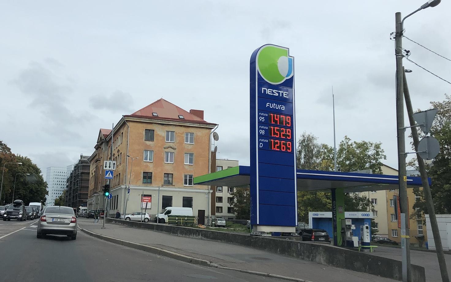 Kütusehinnad 20. septembril Neste tanklas.