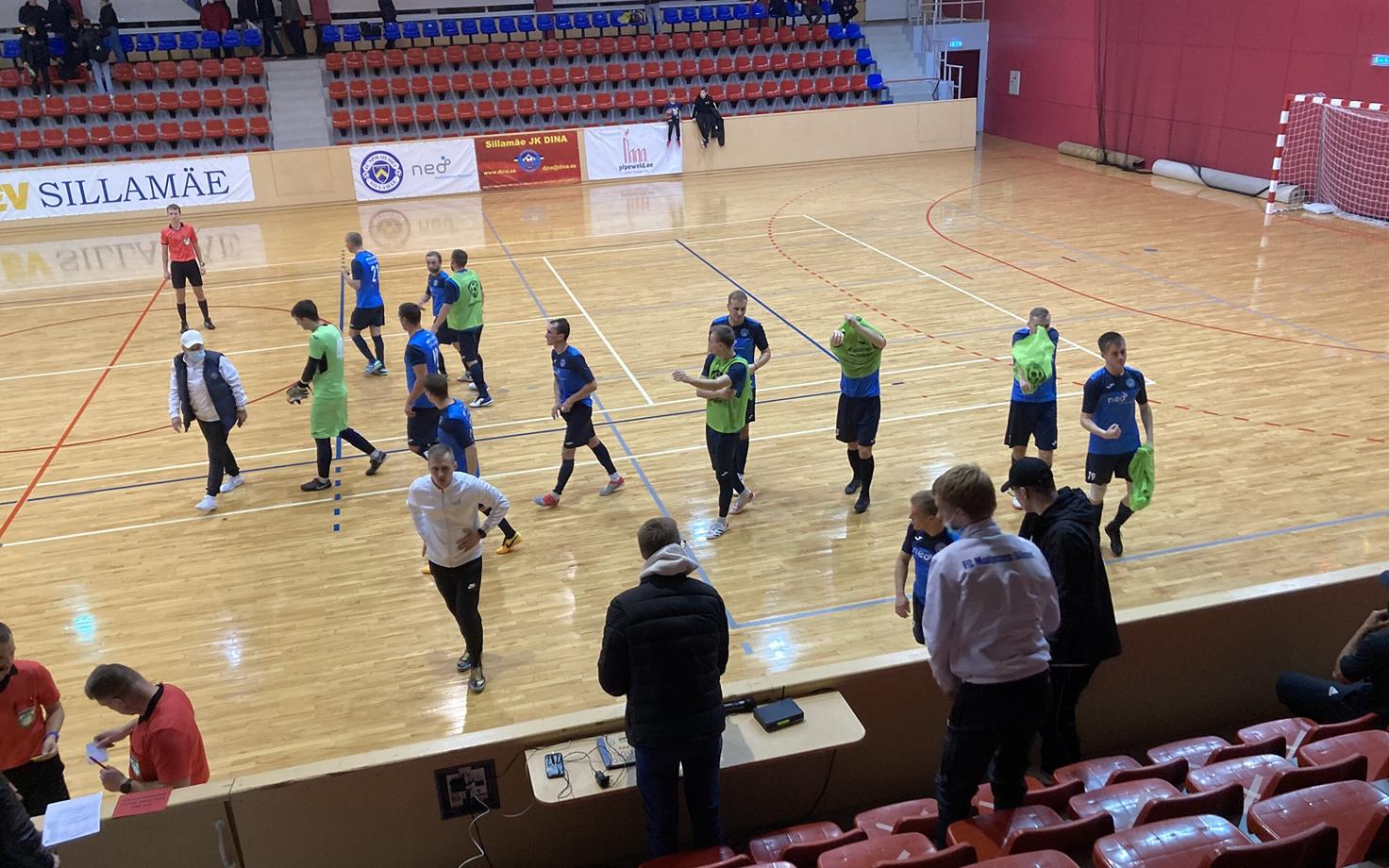 Sillamäe NPM Silmet pärast võitu Narva United FC üle.